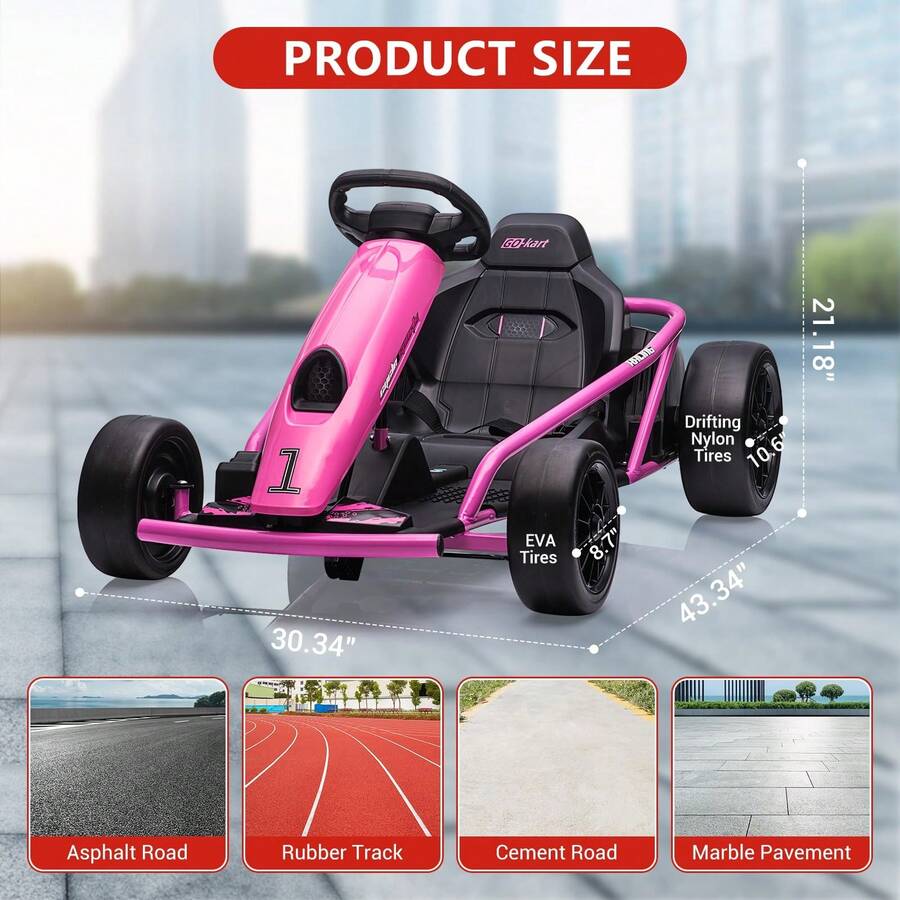 Go Kart Eléctrico 24V con Doble Motor 300W