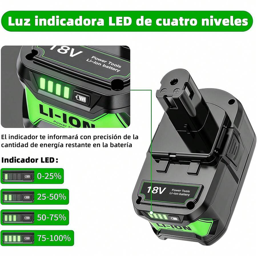 Ryobi Batería de iones de litio 18V 8.0Ah P108-18V de repuesto
