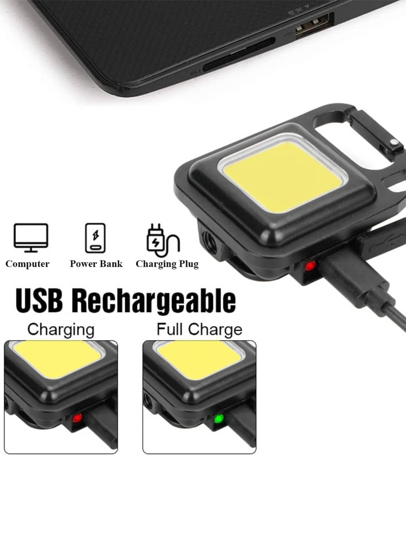 Dos piezas Minilinterna - Recargable USB