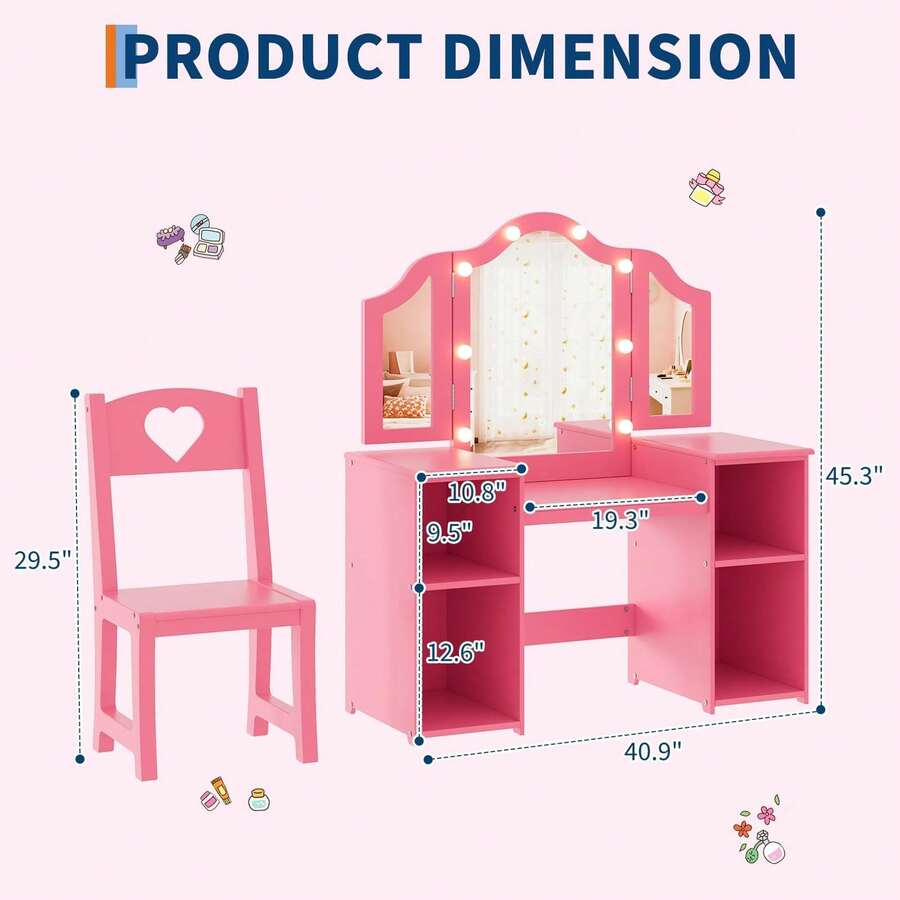 Juego de Mesa y Silla de Cambiador Princesa para niñas