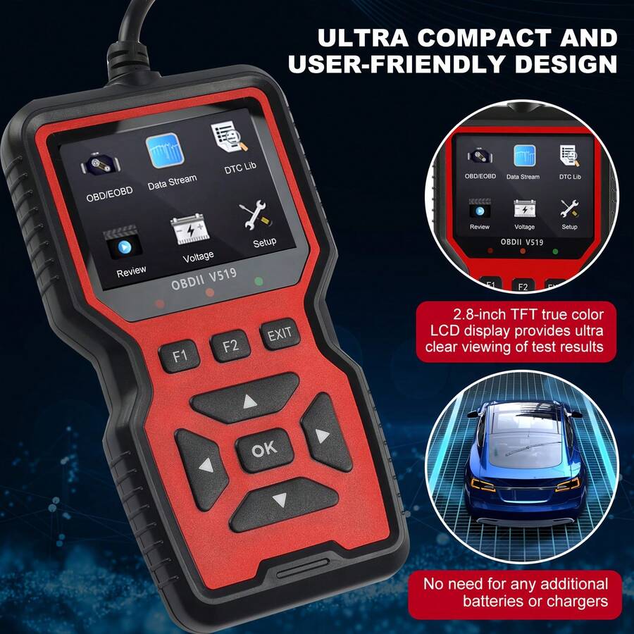 V519 Escáner profesional OBD2 - Herramienta de diagnóstico automotriz