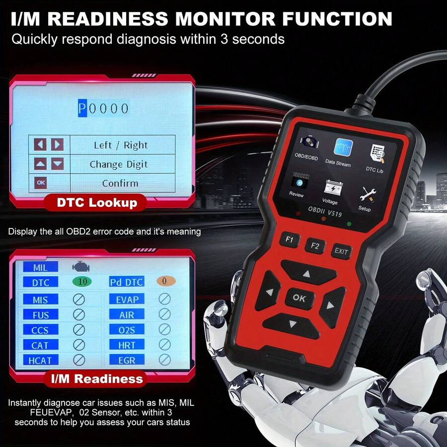 V519 Escáner profesional OBD2 - Herramienta de diagnóstico automotriz