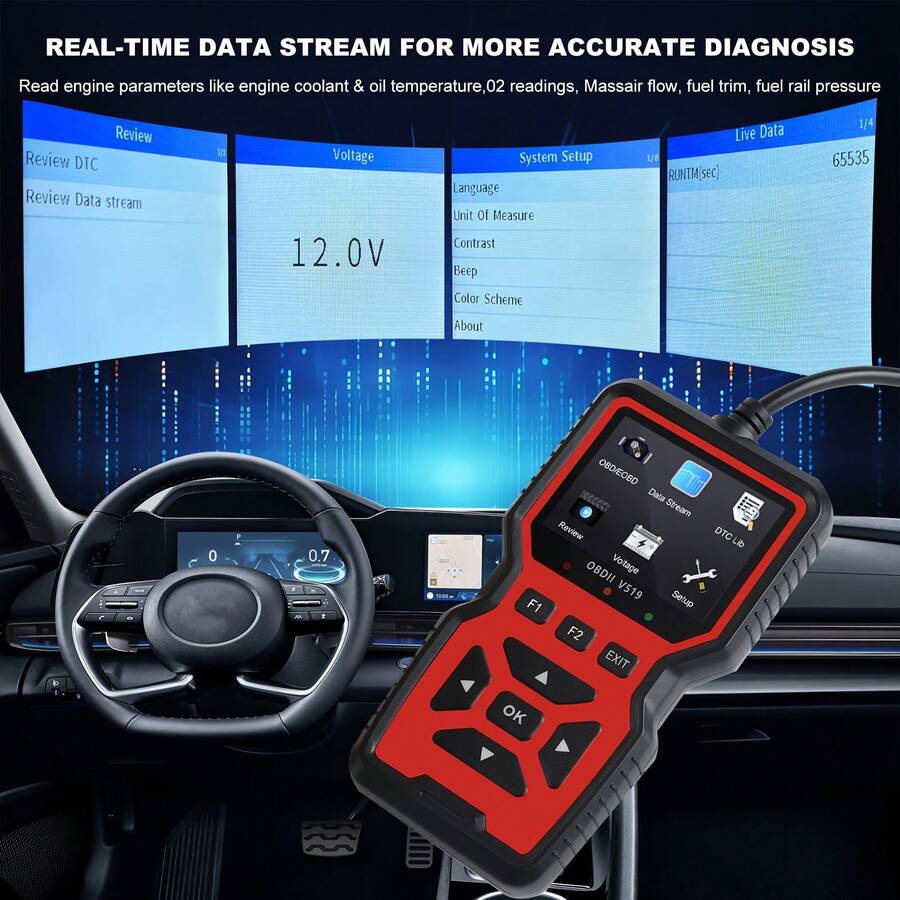 V519 Escáner profesional OBD2 - Herramienta de diagnóstico automotriz