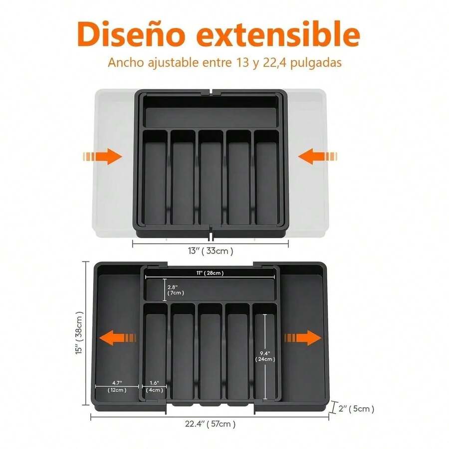Organizador de cubiertos ajustable