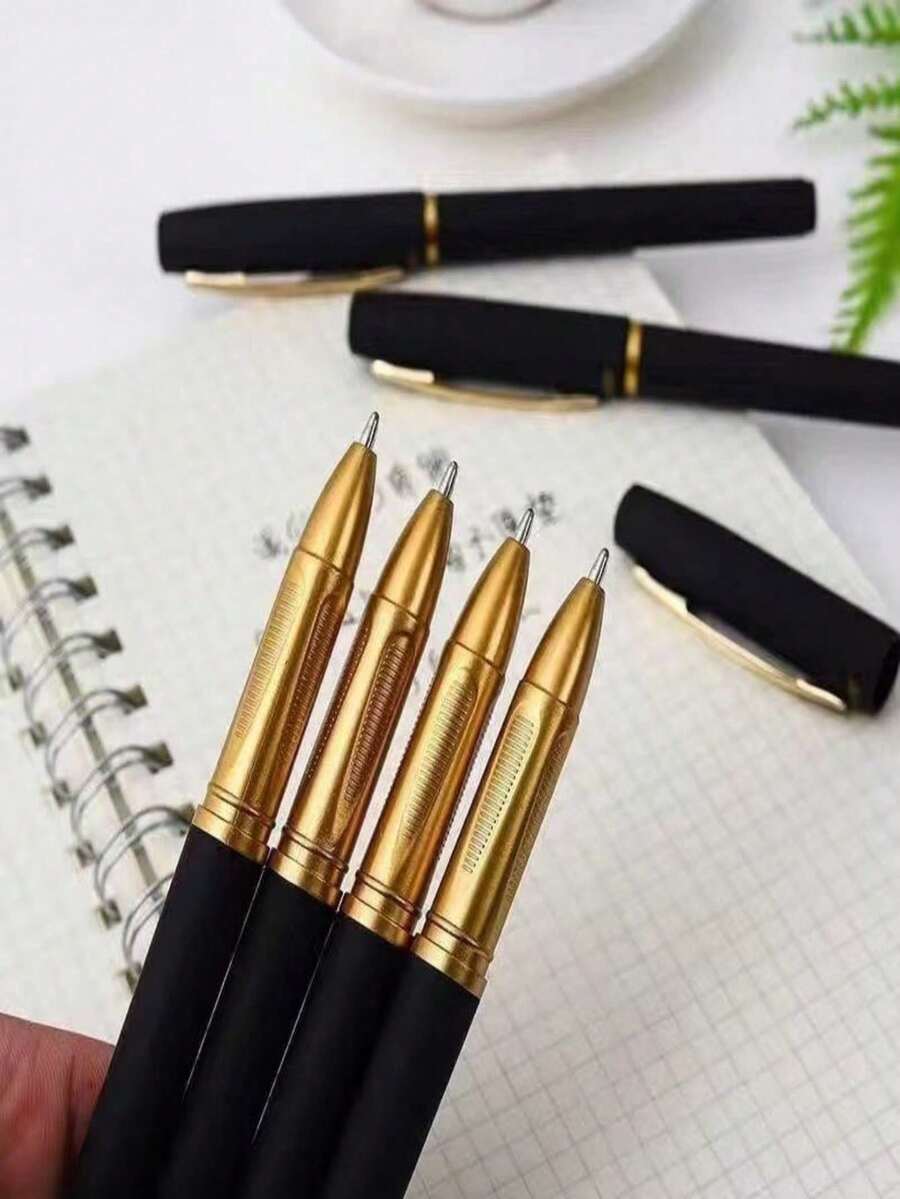 5/10/20 piezas de elegante juego de bolígrafos de gel negro y dorado
