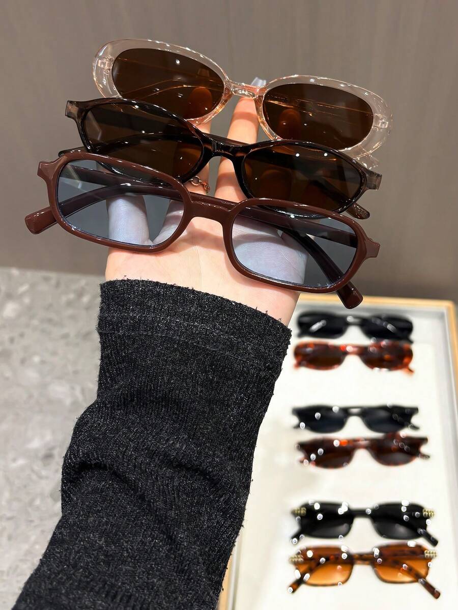gafas con estampado de leopardo y marcos geométricos multicolor