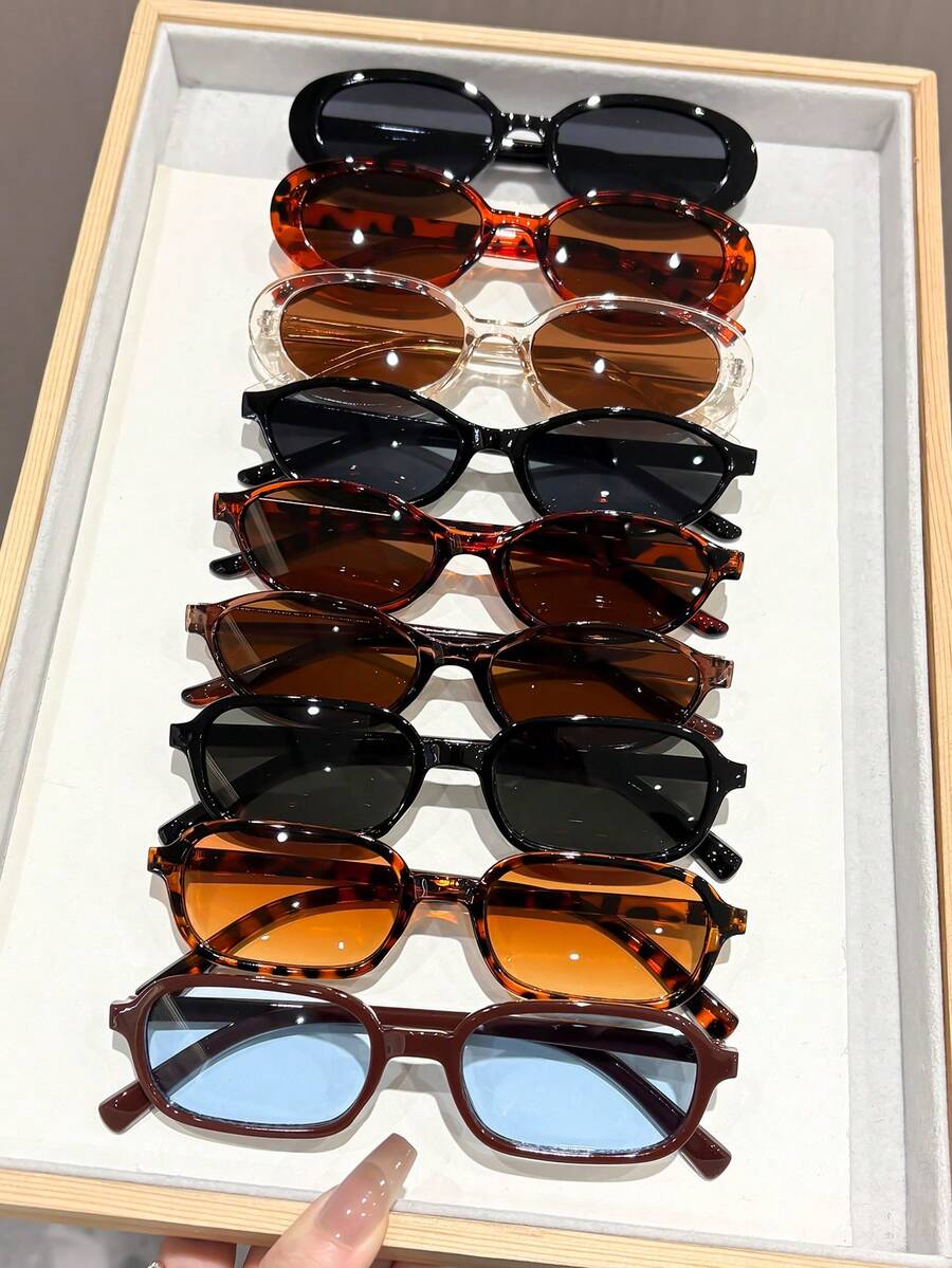 gafas con estampado de leopardo y marcos geométricos multicolor