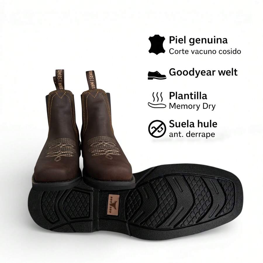 BOTINES COMODOS TOMAS IMAS PIEL GENUINA SISTEMA COSIDO GOODYEAR WELT RINGLE VAQUERO