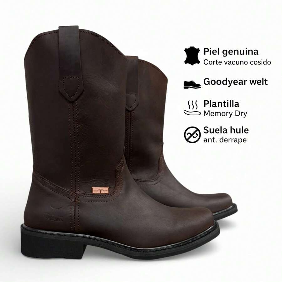 BOTAS DE TRABAJO HOMBRE PIEL HORMA CUADRADA ULTRACONFORT CASUAL