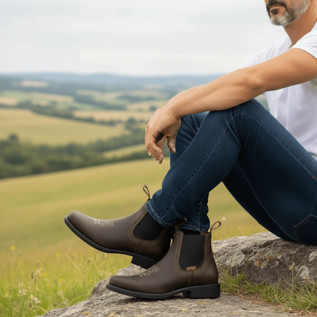 BOTINES COMODOS TOMAS IMAS PIEL GENUINA SISTEMA COSIDO GOODYEAR WELT RINGLE VAQUERO