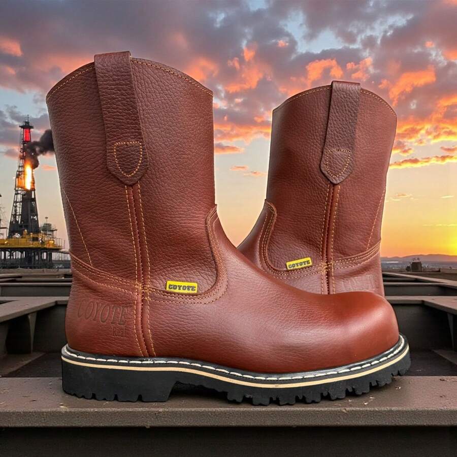 Botas Trabajo Uso Rudo Petroleras Con Casco De Acero Piel Cy