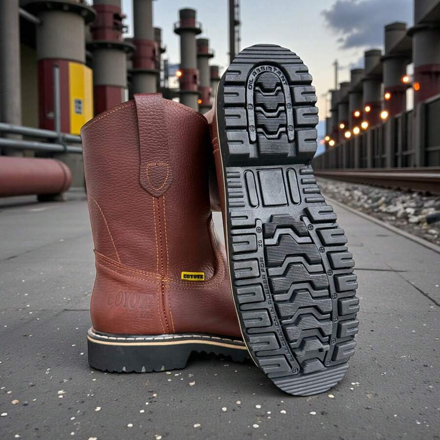 Botas Trabajo Uso Rudo Petroleras Con Casco De Acero Piel Cy