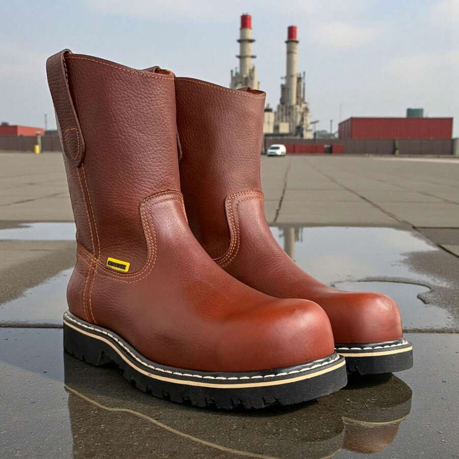 Botas Trabajo Uso Rudo Petroleras Con Casco De Acero Piel Cy