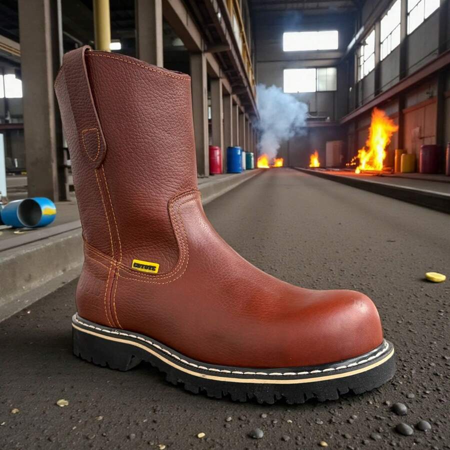 Botas Trabajo Uso Rudo Petroleras Con Casco De Acero Piel Cy