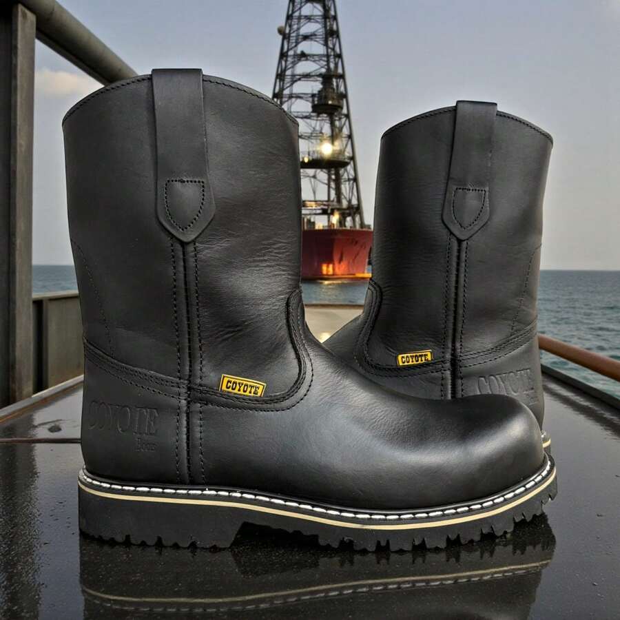 Botas Trabajo Uso Rudo Petroleras Con Casco De Acero Piel Cy
