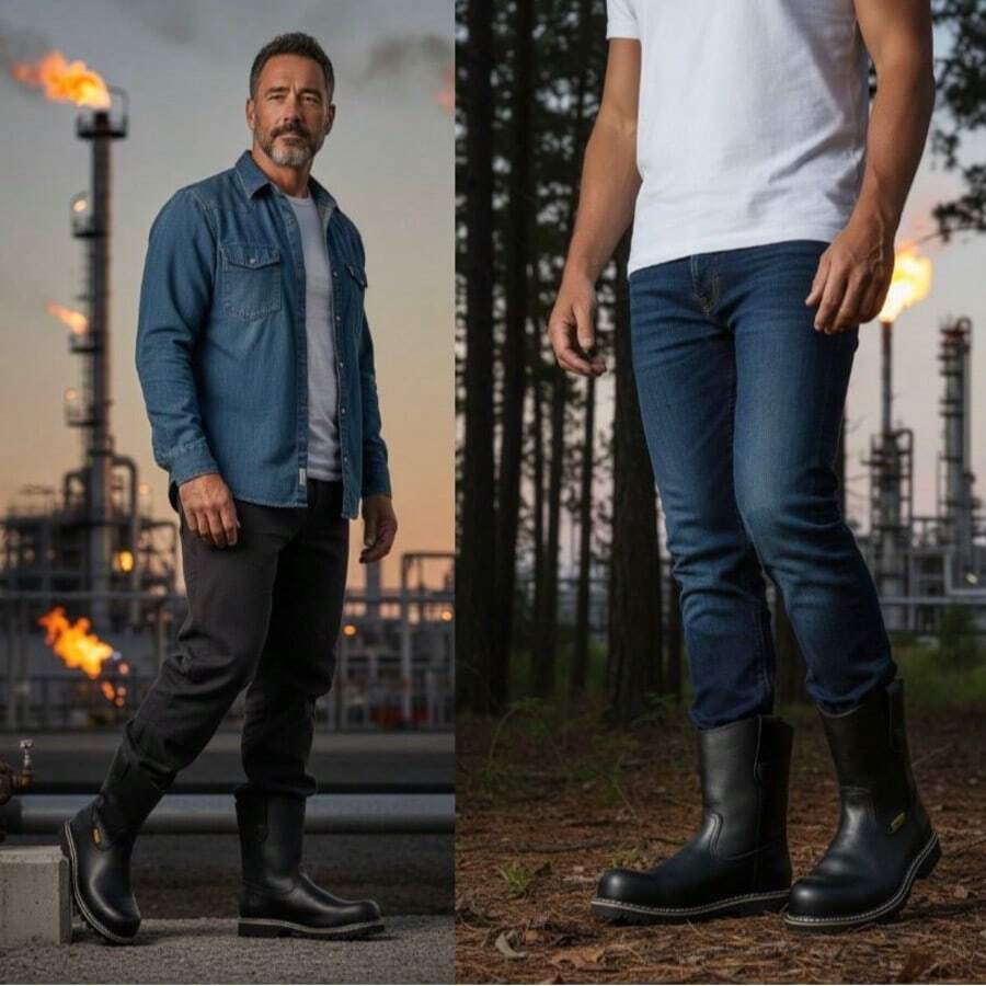 Botas Trabajo Uso Rudo Petroleras Con Casco De Acero Piel Cy