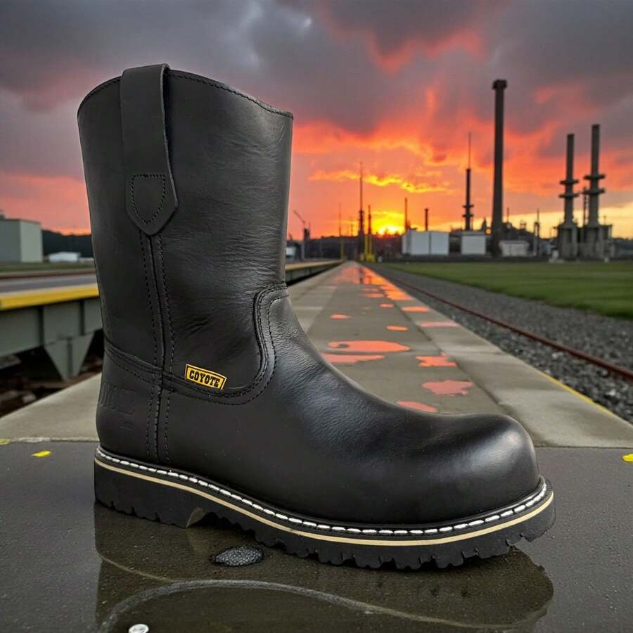 Botas Trabajo Uso Rudo Petroleras Con Casco De Acero Piel Cy