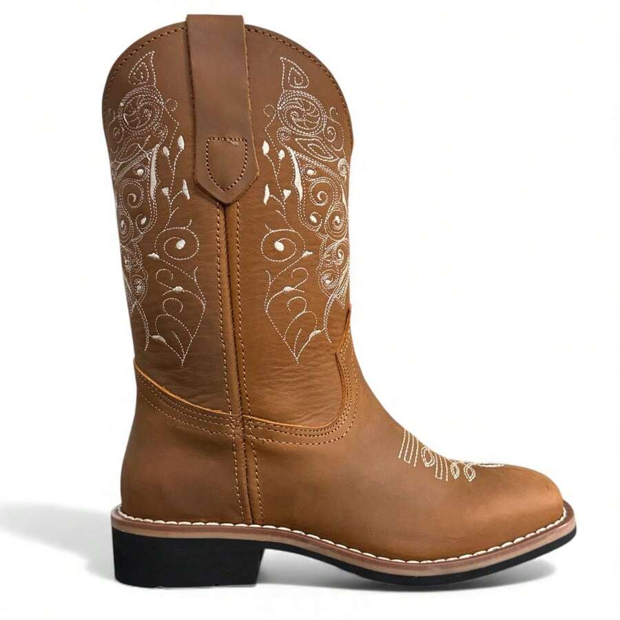 Bota Pedro Coyote Vaquera Mujer En Piel Elegante Comodidad
