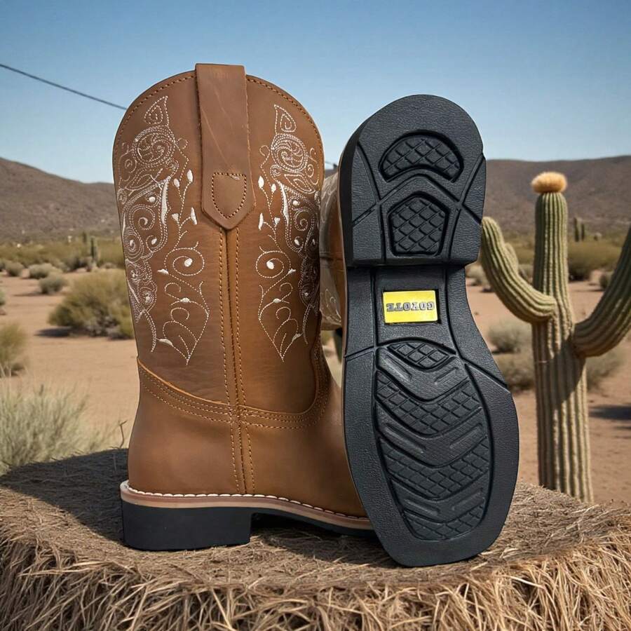 Bota Pedro Coyote Vaquera Mujer En Piel Elegante Comodidad