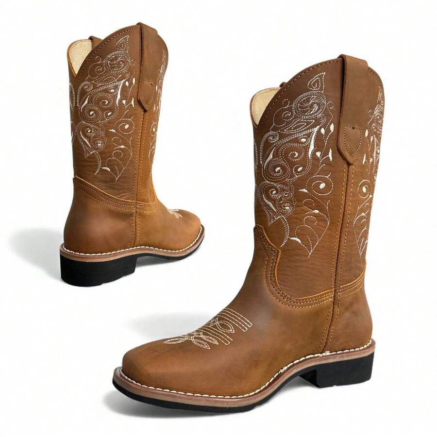 Bota Pedro Coyote Vaquera Mujer En Piel Elegante Comodidad