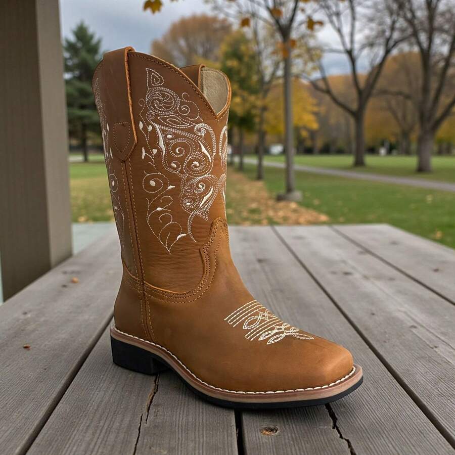 Bota Pedro Coyote Vaquera Mujer En Piel Elegante Comodidad