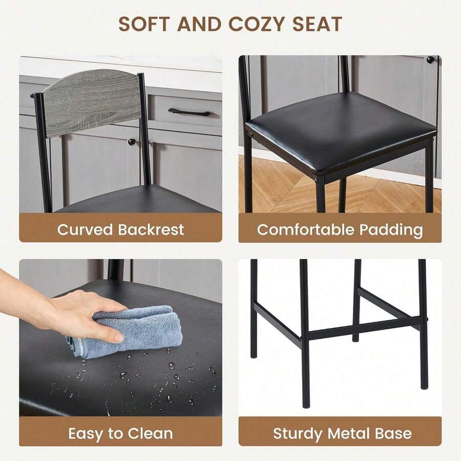 Silla de bar de 2 unidades