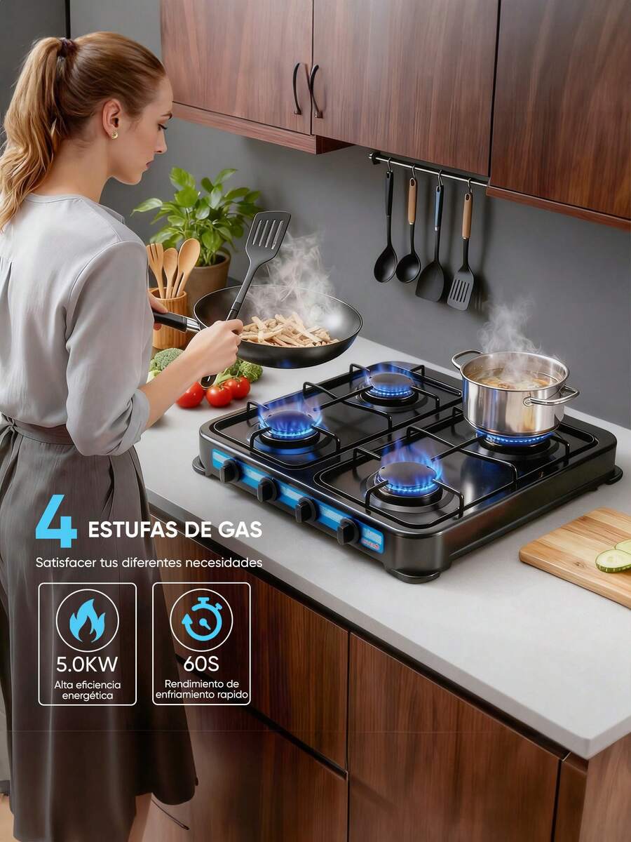 Parrilla Empotrable  4 Quemadores Gas LP