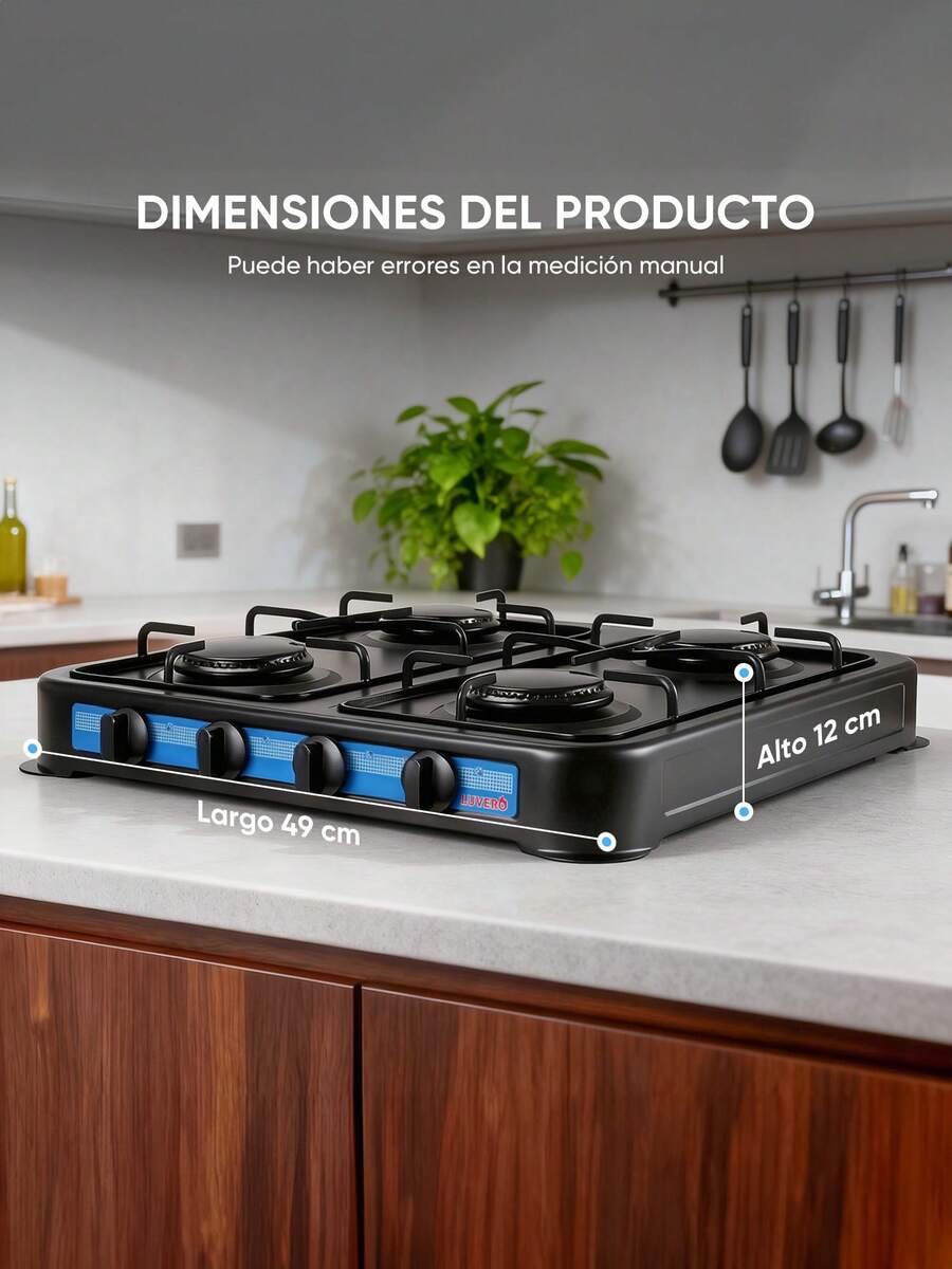 Parrilla Empotrable  4 Quemadores Gas LP