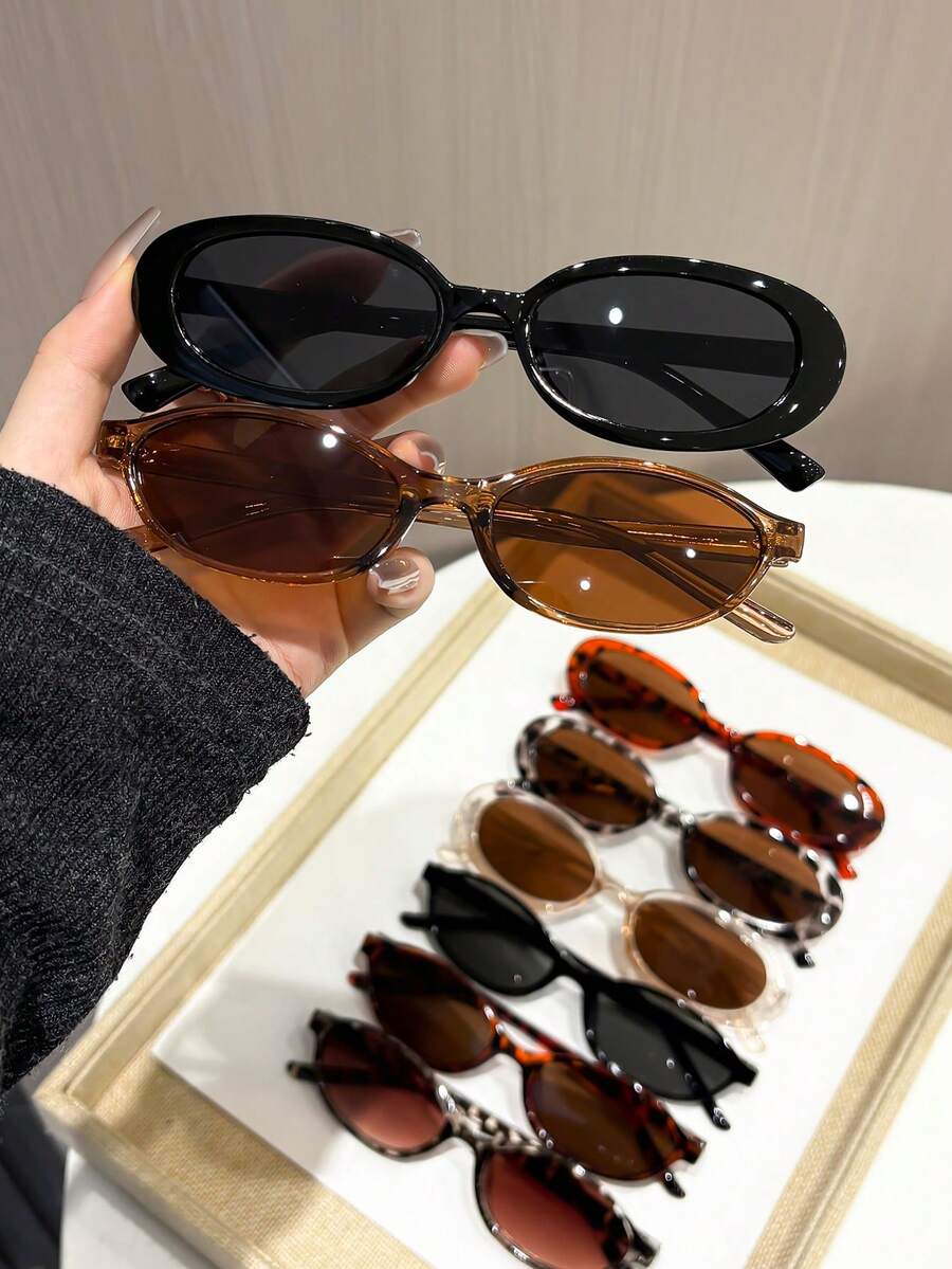 gafas con estampado de leopardo y marcos geométricos multicolor