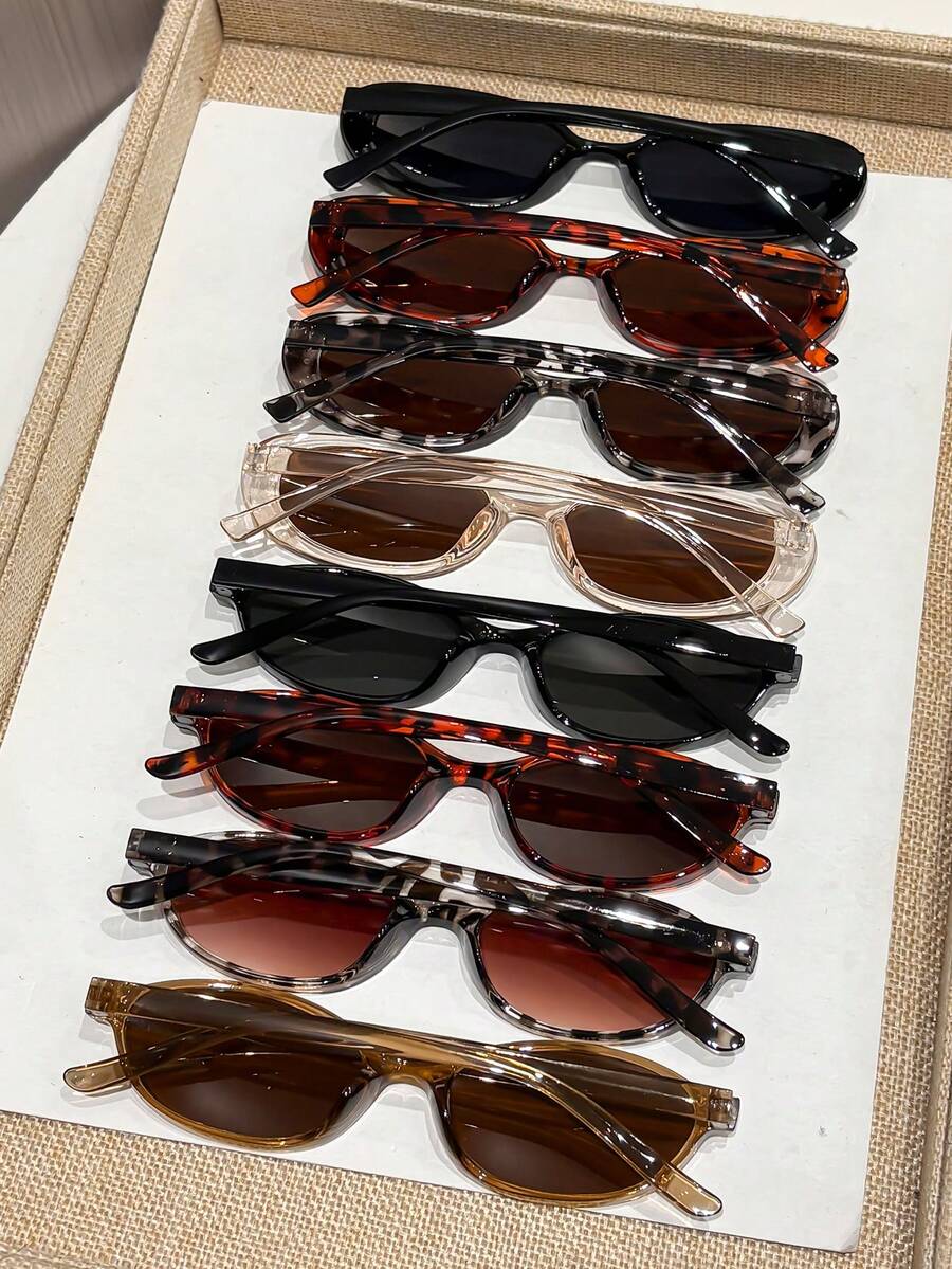 gafas con estampado de leopardo y marcos geométricos multicolor
