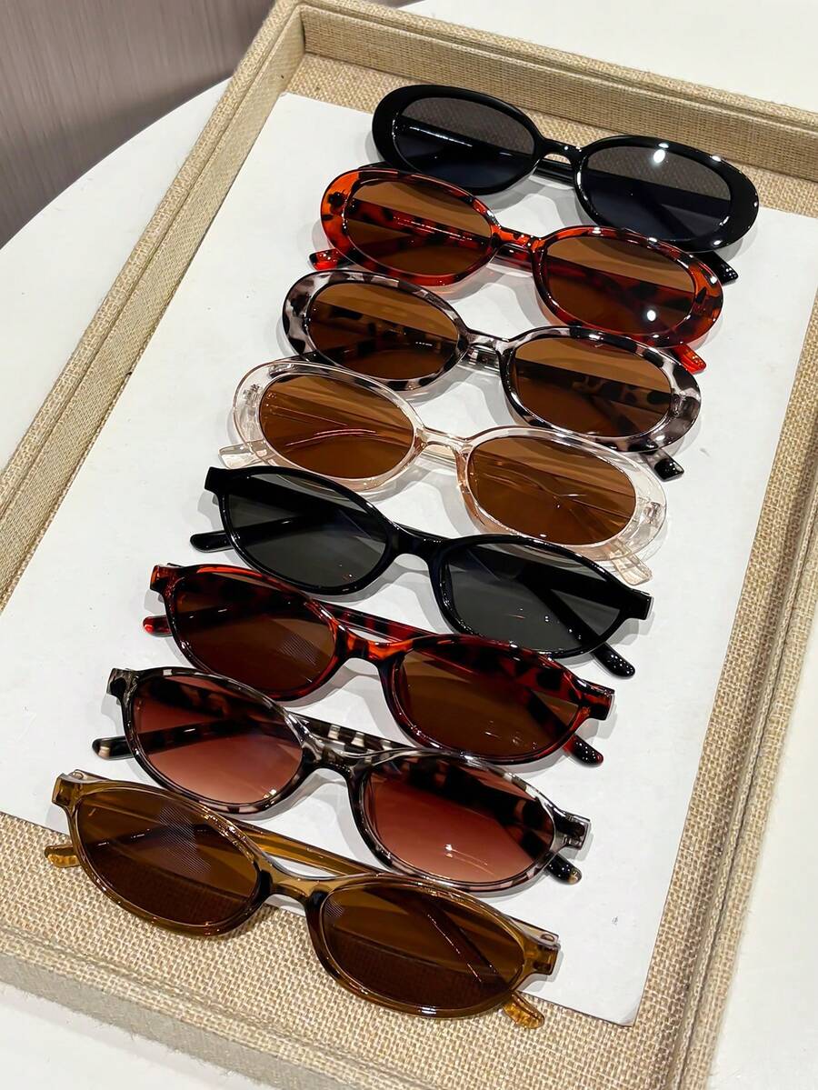 gafas con estampado de leopardo y marcos geométricos multicolor