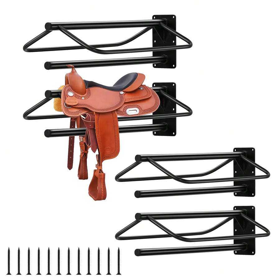 Portasillas de Montar en Pared con Barra Doble