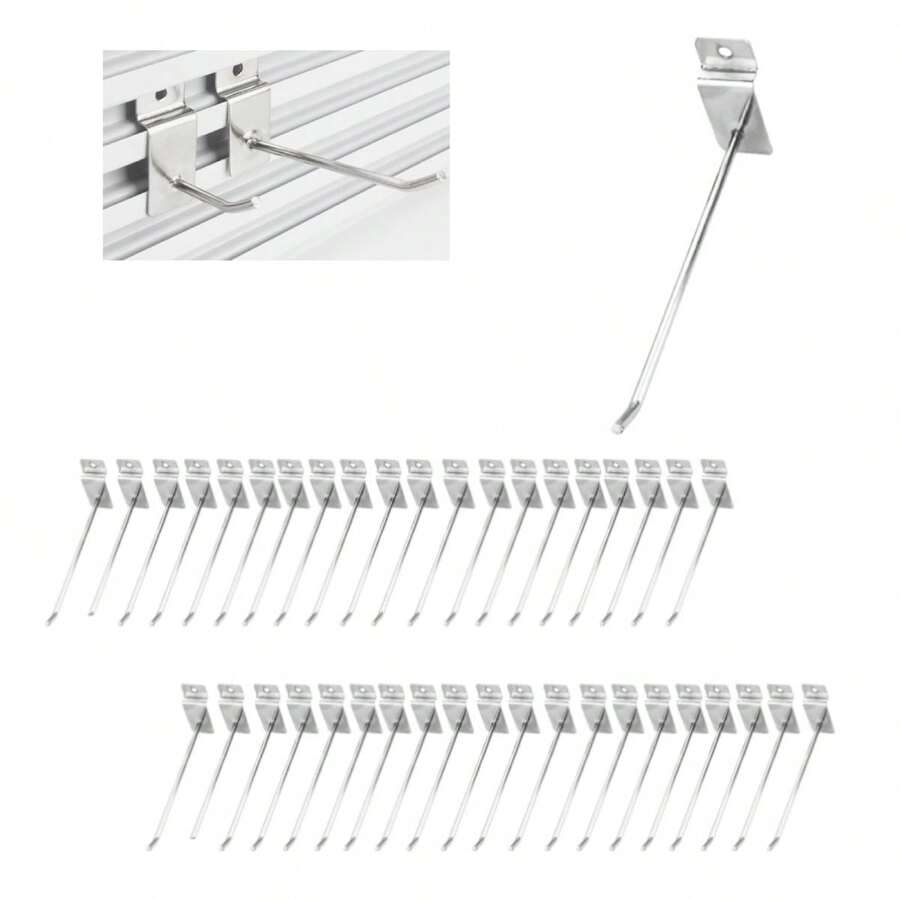 100 pzs (15cm) Gancho Metal para Panel Ranurado
