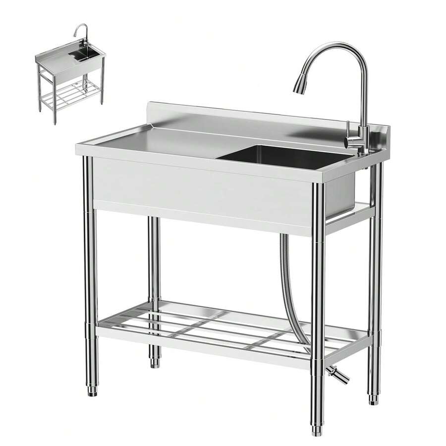 Fregadero utilitario de acero inoxidable