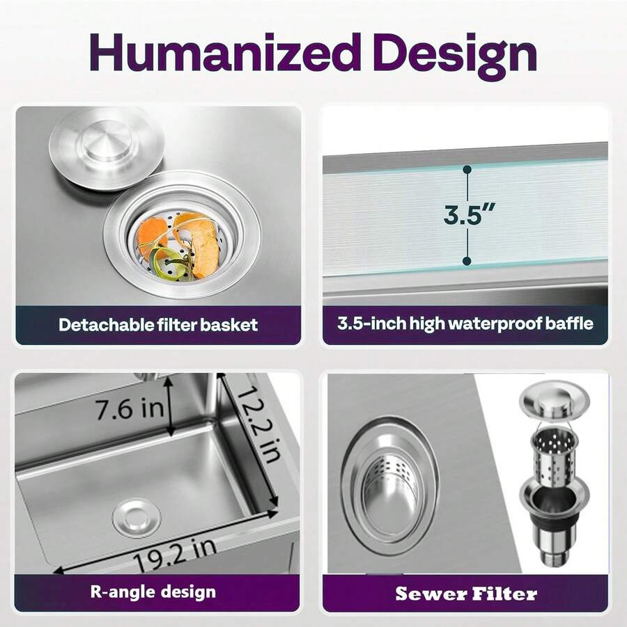 Fregadero utilitario de acero inoxidable