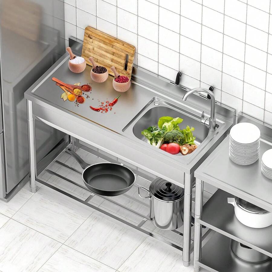Fregadero utilitario de acero inoxidable