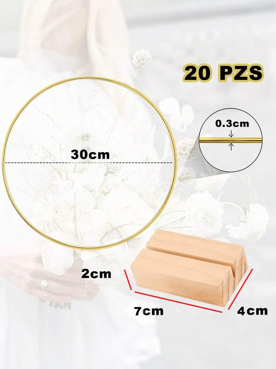 20pzs Centro De Mesa Con Forma De Aro Floral