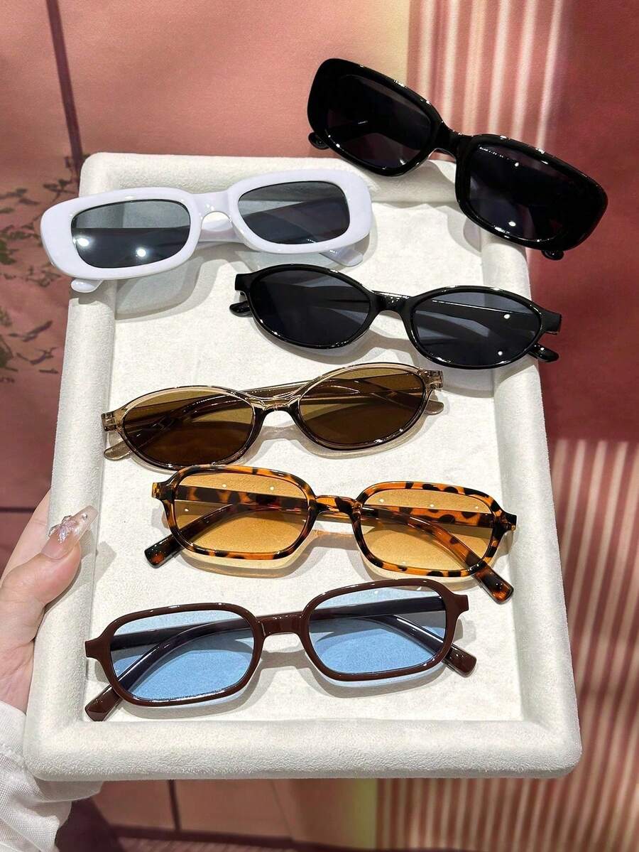 gafas con estampado de leopardo y marcos geométricos multicolor