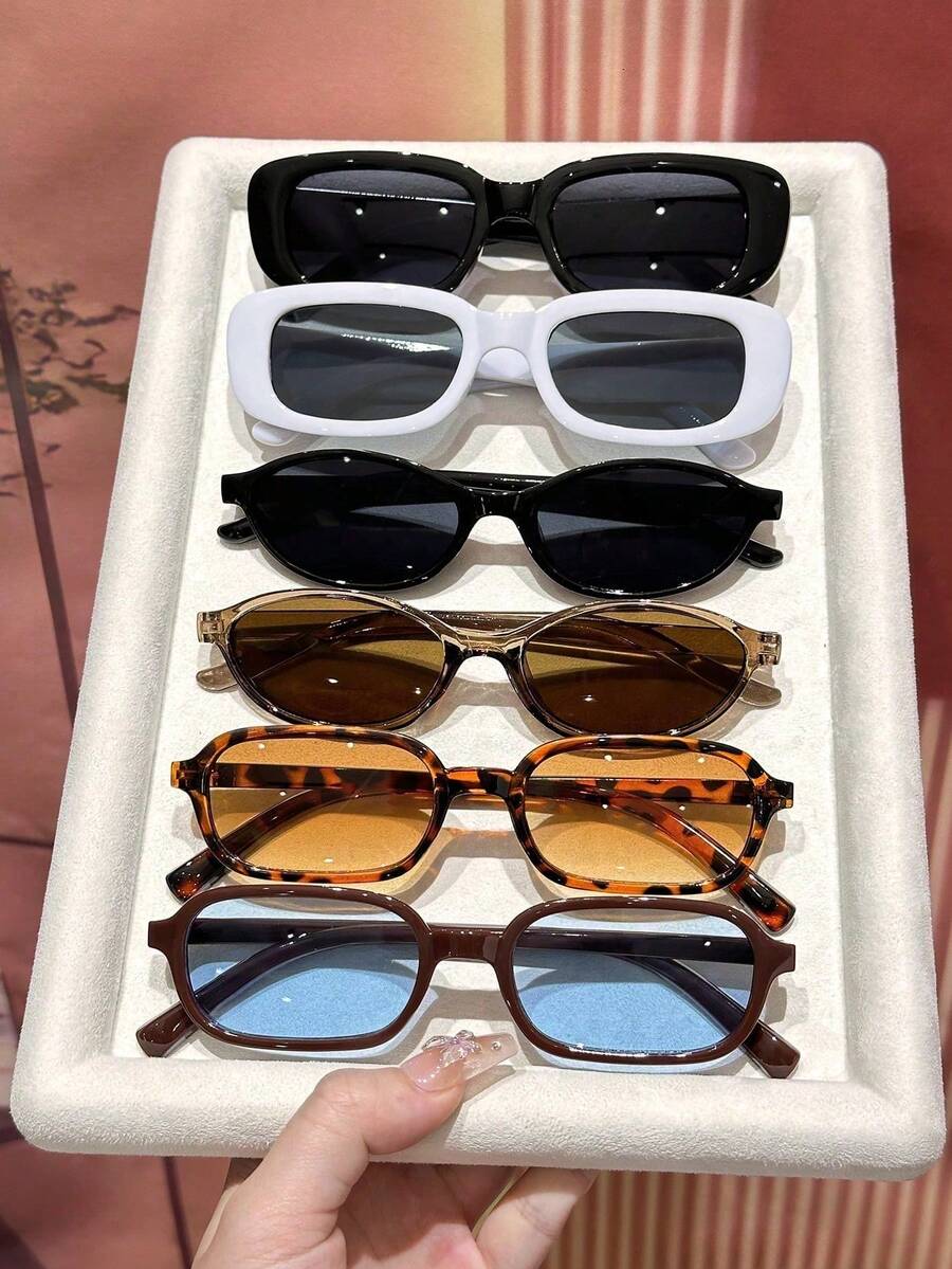 gafas con estampado de leopardo y marcos geométricos multicolor