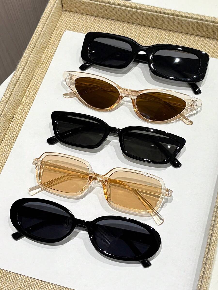 gafas con estampado de leopardo y marcos geométricos multicolor