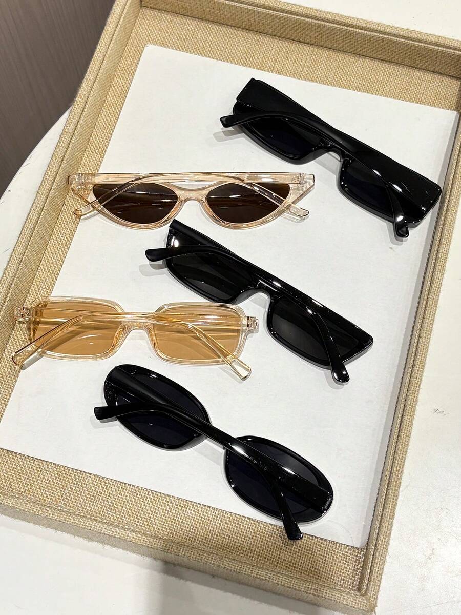 gafas con estampado de leopardo y marcos geométricos multicolor