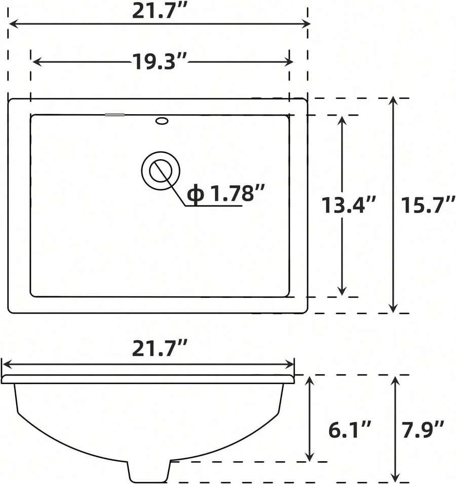 Baño artístico rectangular