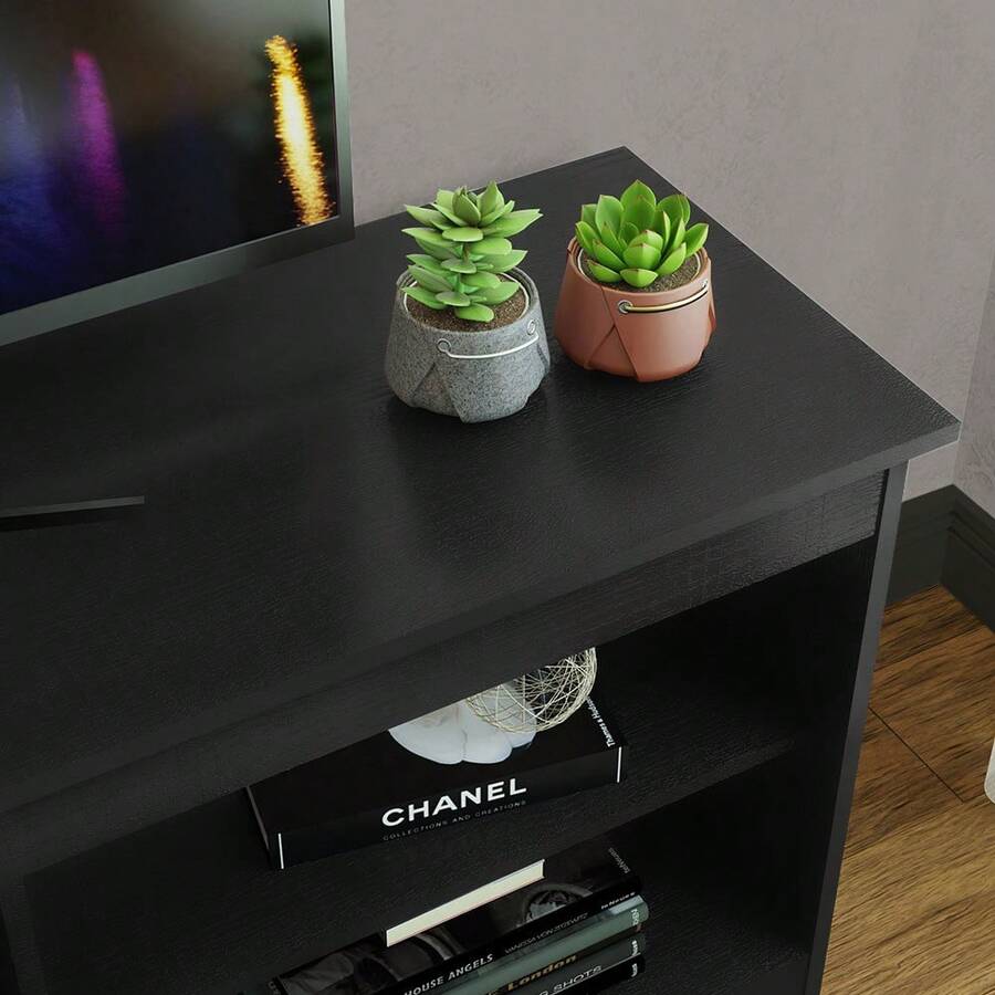 Mueble Mesa Para Tv Rack Madesa 6 Espacios Hasta 80 Negro 03 decoración de cuarto vanity tocador muebles para cuarto muebles escritorio vanity tocador centro de mesa mesa sillas