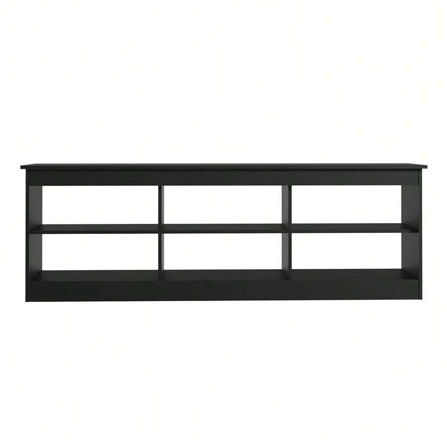 Mueble Mesa Para Tv Rack Madesa 6 Espacios Hasta 80 Negro 03 decoración de cuarto vanity tocador muebles para cuarto muebles escritorio vanity tocador centro de mesa mesa sillas
