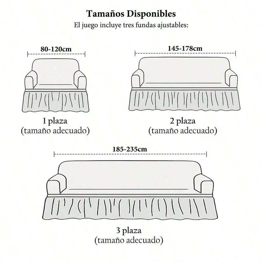 Fundas para Sofá de Tela de Maíz con Falda Elegante