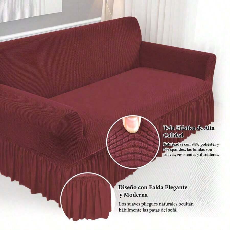 Fundas para Sofá de Tela de Maíz con Falda Elegante