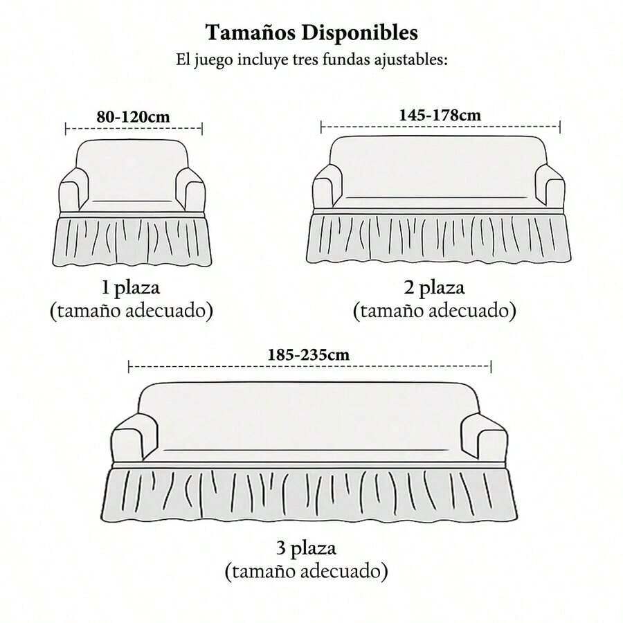 Fundas para Sofá de Tela de Maíz con Falda Elegante