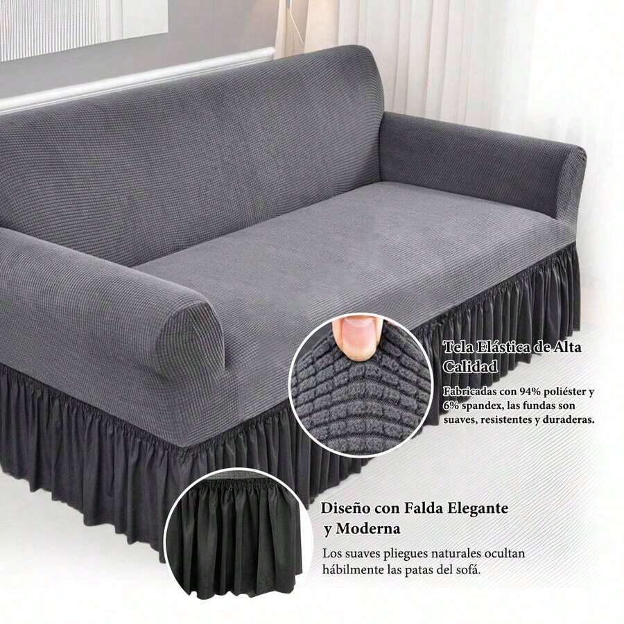 Fundas para Sofá de Tela de Maíz con Falda Elegante