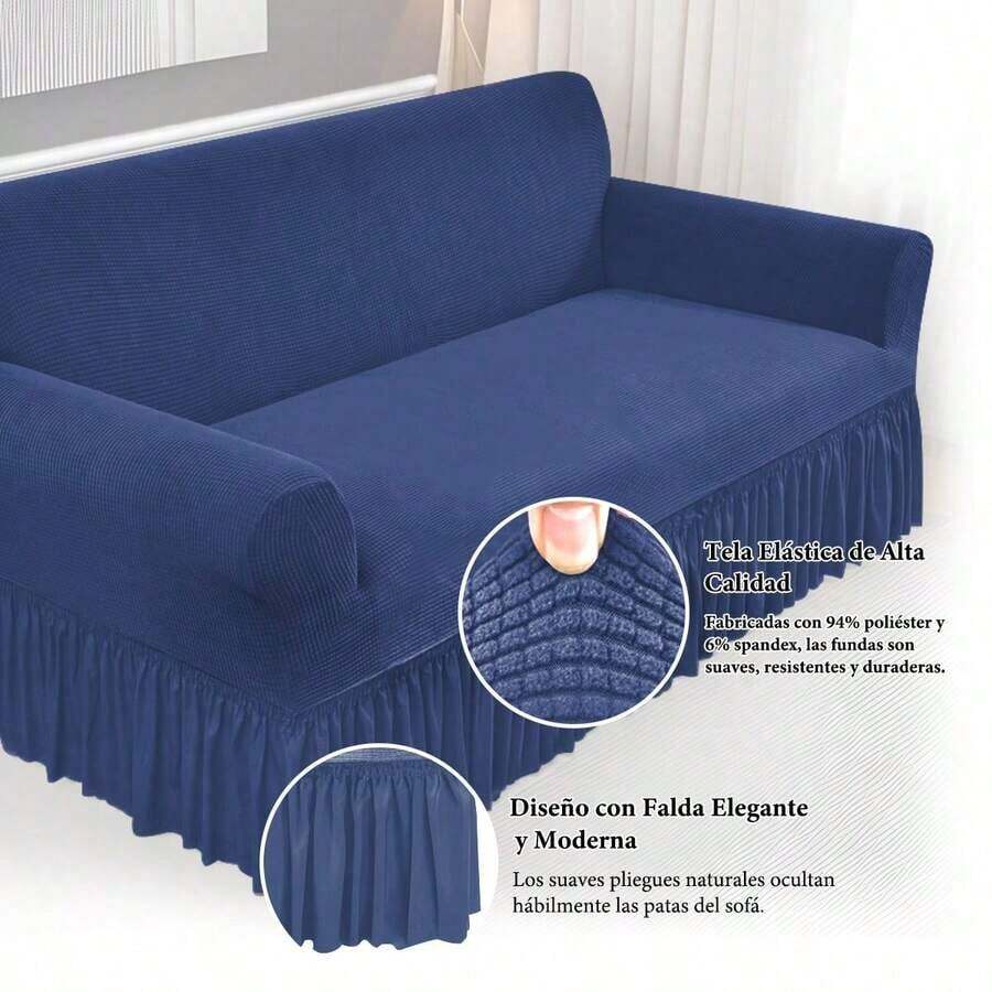 Fundas para Sofá de Tela de Maíz con Falda Elegante