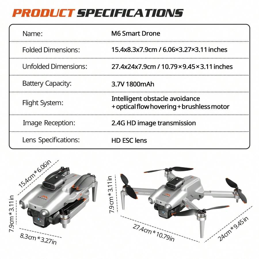 Drone M6 sin escobillas